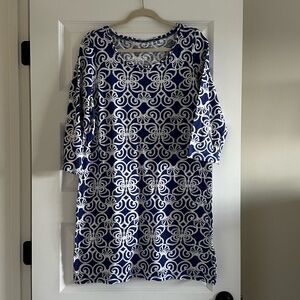 Vineyard Vines Blue and White Swirl Tunic Dress